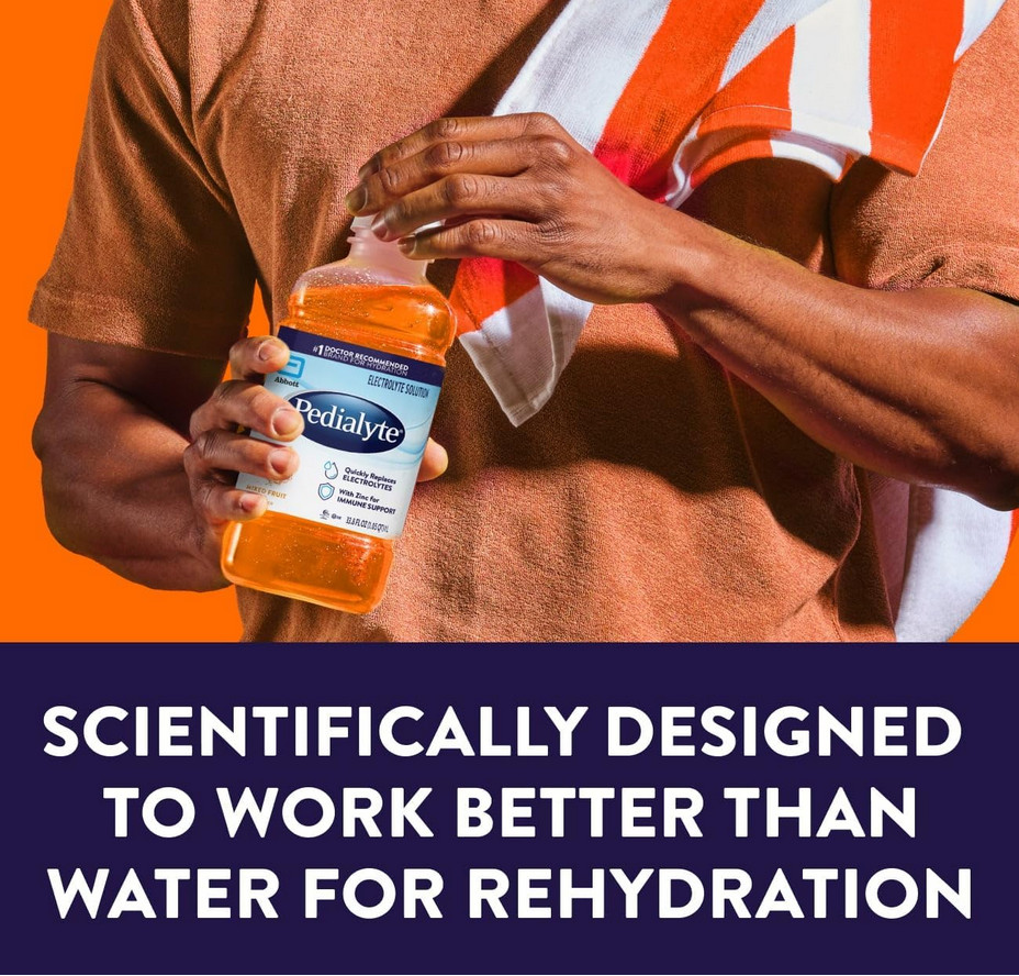 4 Pack Pedialyte Electrolyte Drink 33.8oz 1L Hydration Solution Choose Flavor N