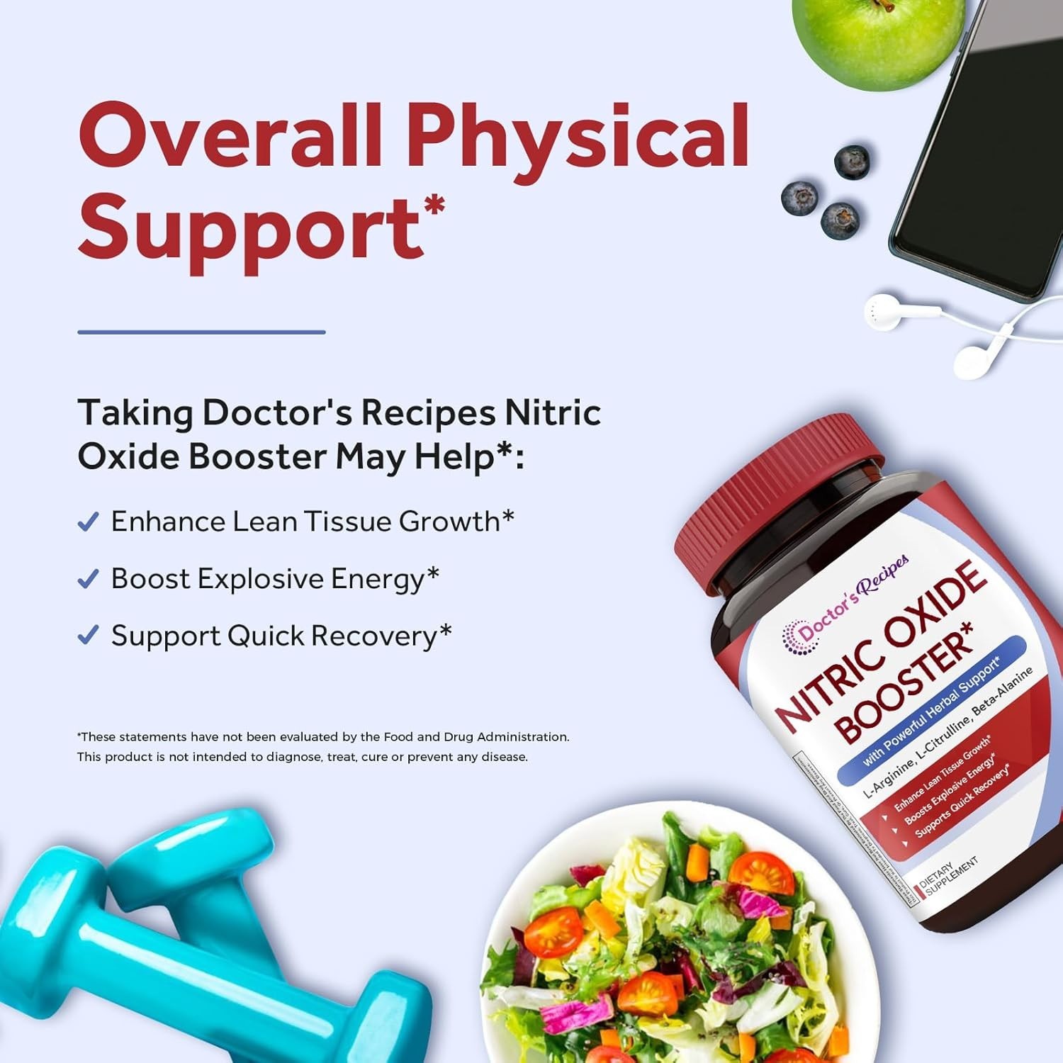 Natural Nitric Oxide Booster Capsules – 1380mg L-Arginine, Ginseng & Beet Root