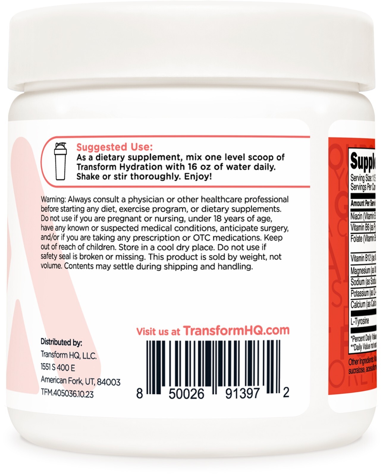 TransformHQ Hydration 42 Servings (Rocket Pop) – Electrolyte Drink Mix