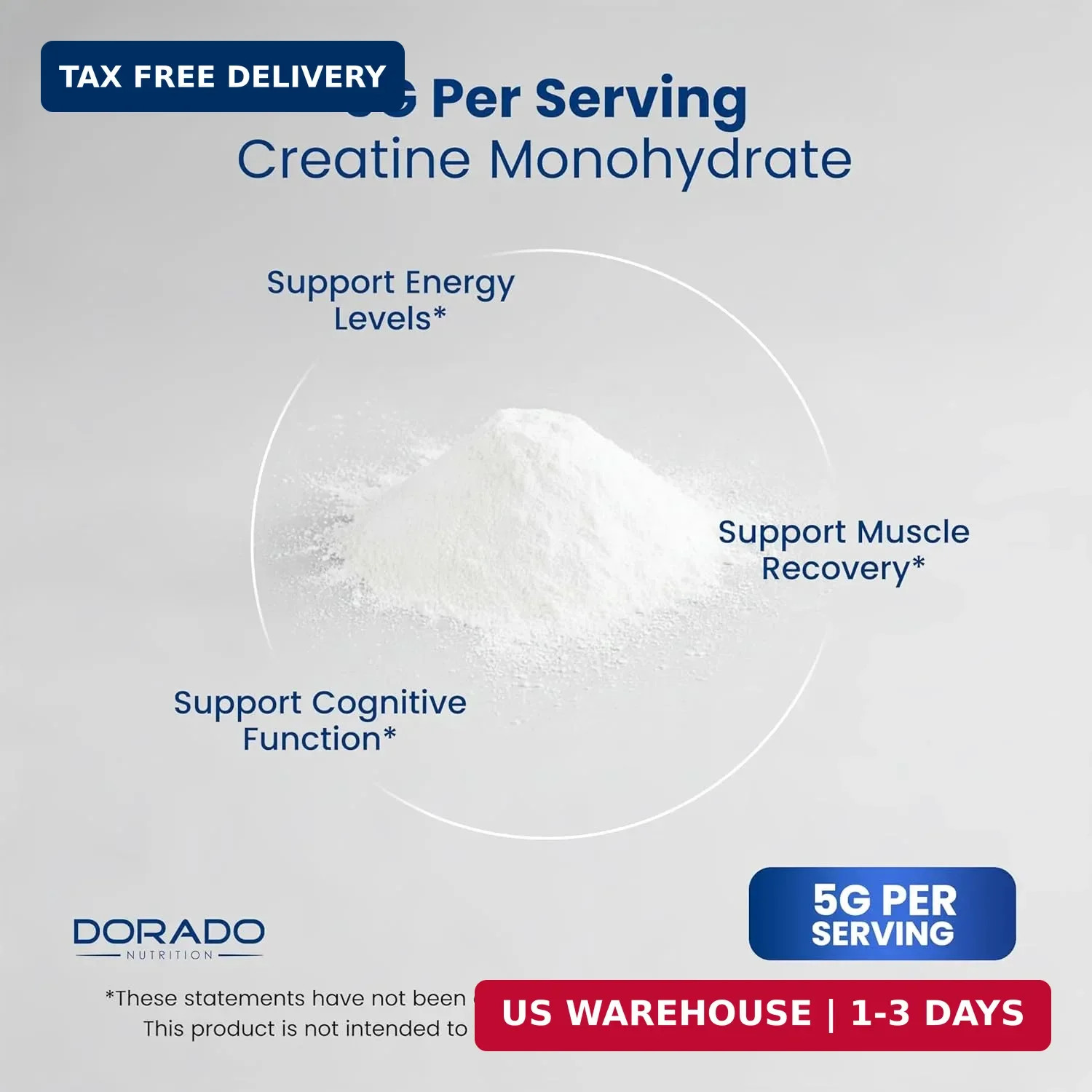 Creatine Monohydrate Powder 5G l Micronized & Unflavored l 60 Servings 5000mg