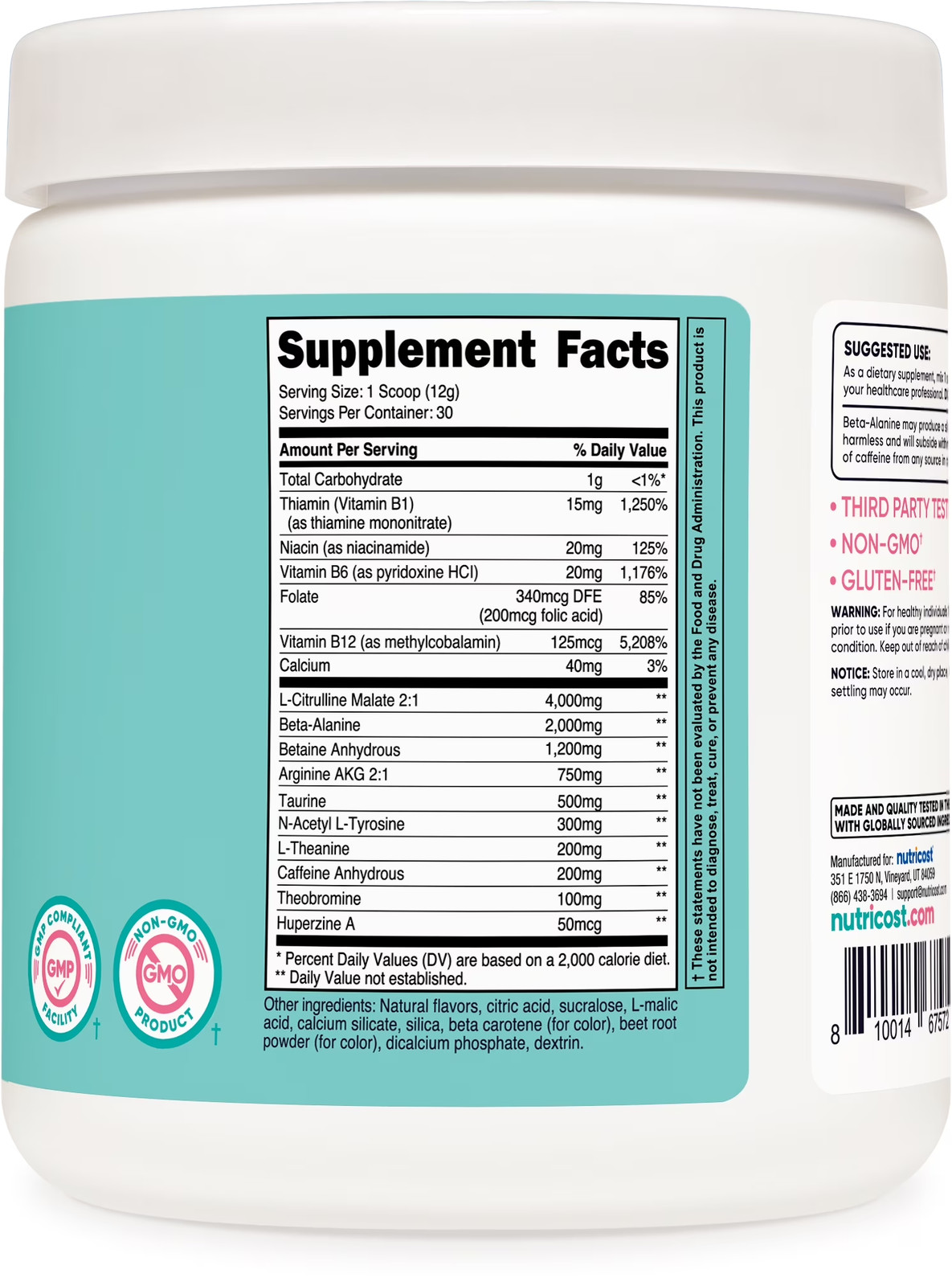 Pre-Workout Supplement Powder for Women, Peach Mango, 30 Servings