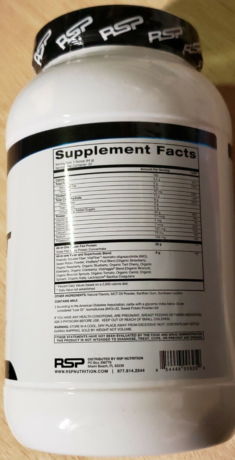 RSP – TrueFit Grass Fed Protein Shake – Natural Protein Mix – 1.94 lbs – 5/2025
