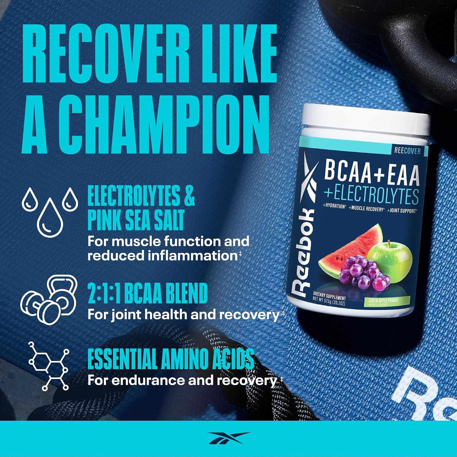 Reecover Amino Acids + Electrolytes | 8G Eaas, 5G Bcaas, Hydration Matrix | Musc