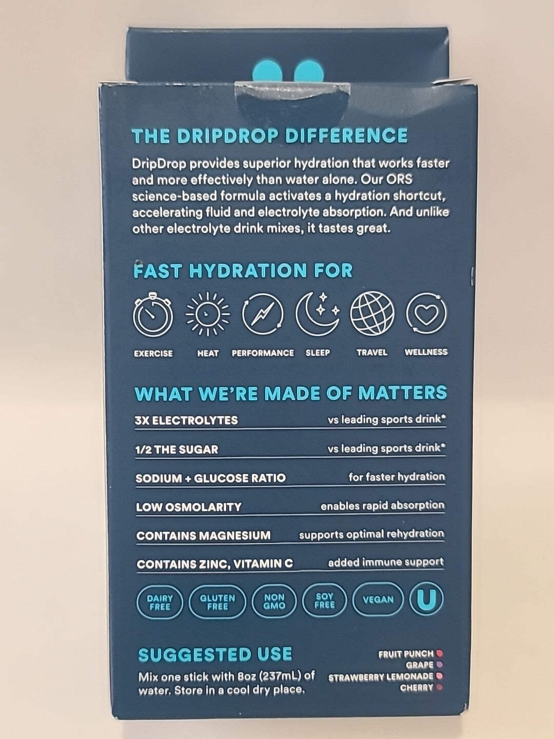 2x Drip Drop Dehydration Relief JUICY VARIETY Powder 8 Stick EXP 10/28