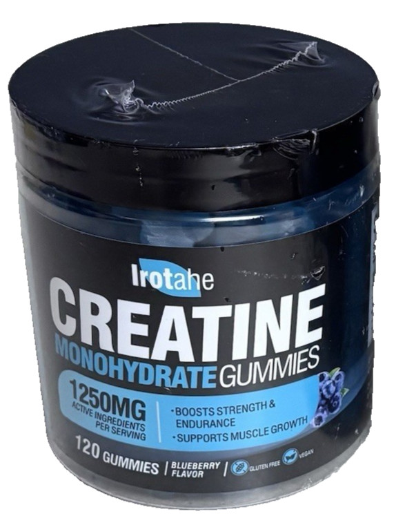New Creatine Monohydrate Gummies 1250MG Blueberry Flavor 120 Gummies Exp 9/27