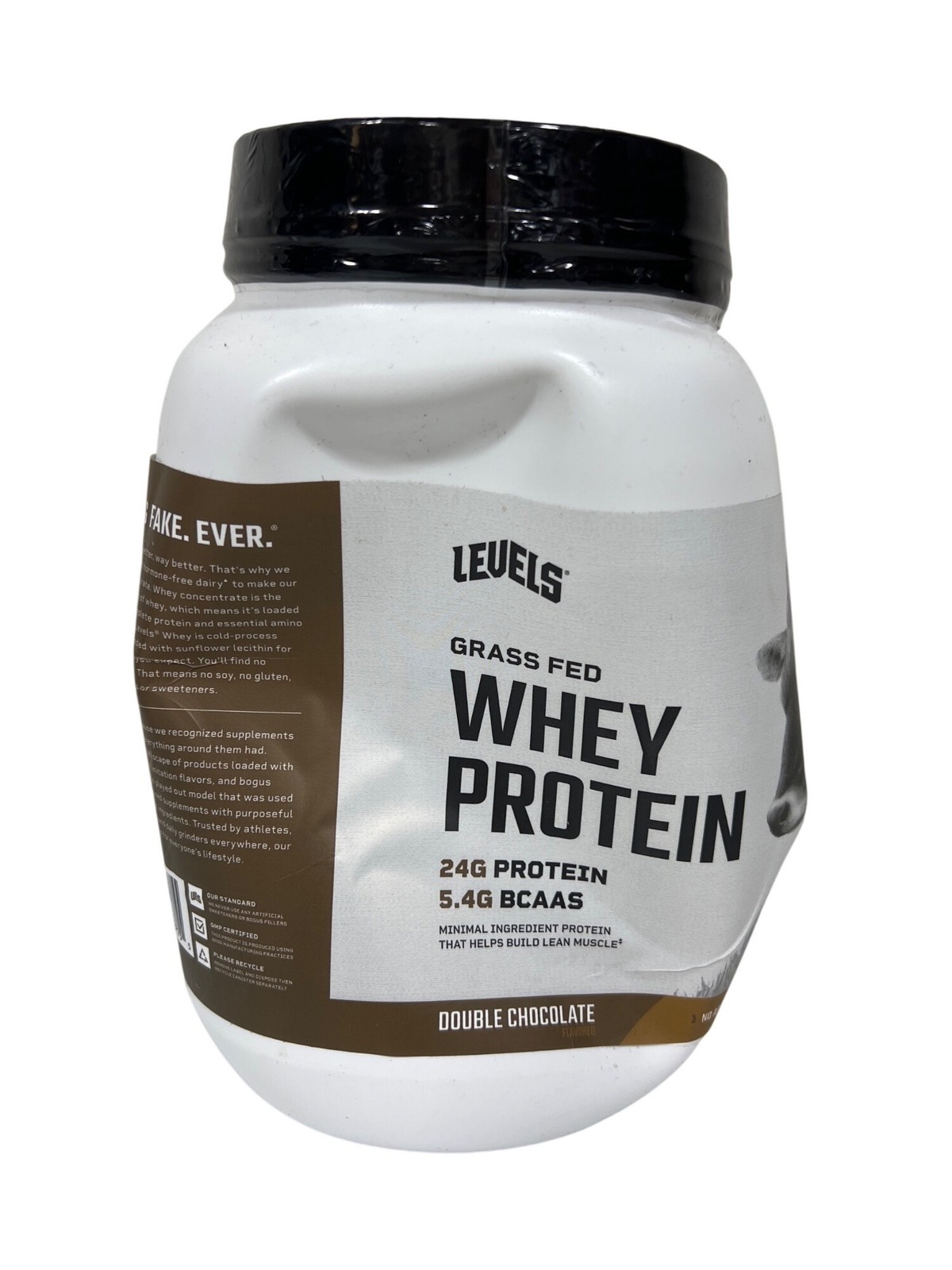 Levels, Grass Fed Whey Protein Powder, Double Chocolate, 2 Lb Damaged Container