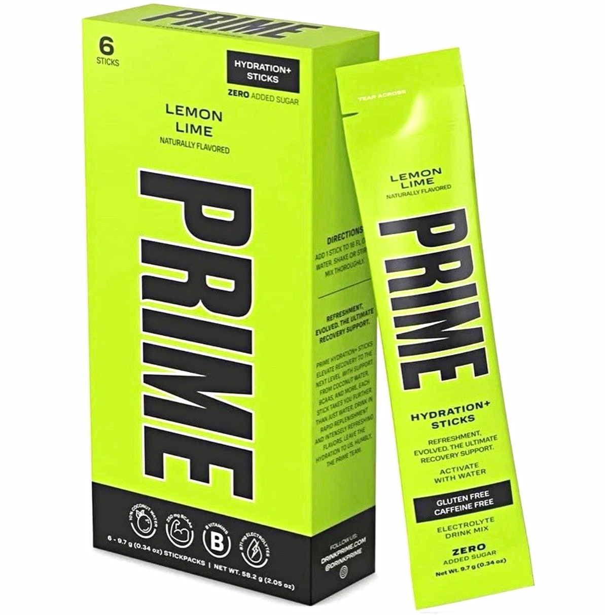 Prime Hydration + Sticks Lemon Lime 72 Sticks Total Lot of 12-check Exp. Date