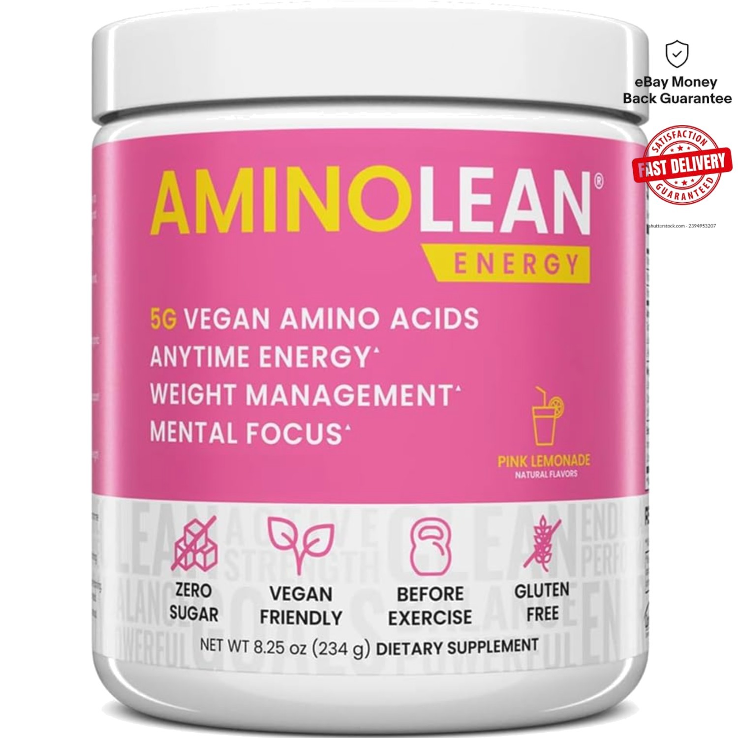 AminoLean Pre Workout Powder – Energy for Weight Management, 30 Servings
