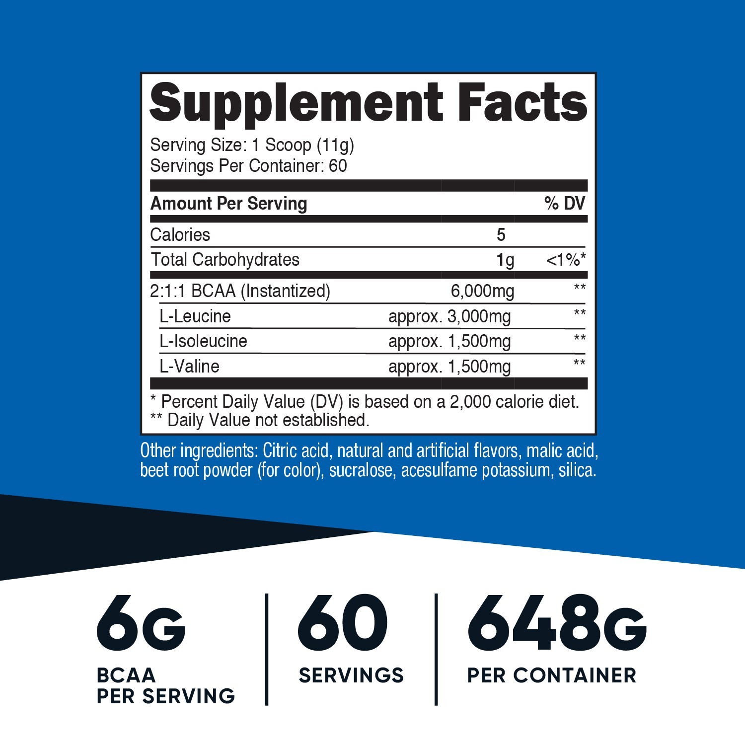 Nutricost BCAA 2:1:1 Powder (Raspberry Lemonade) 60 Servings – 6G Per Serving