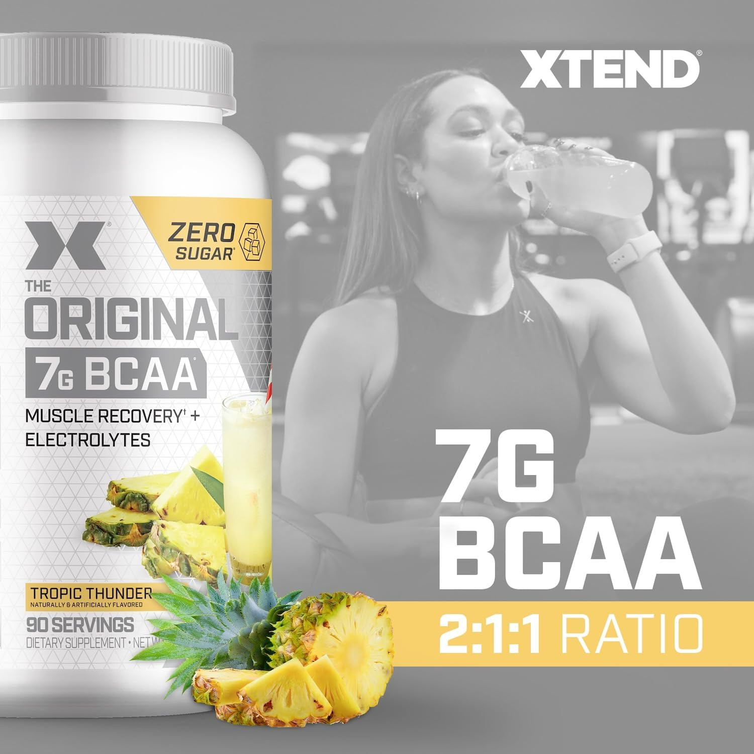 Original BCAA Powder, 7G Bcaas and 2.5G L-Glutamine for Muscle Recovery Hydratio