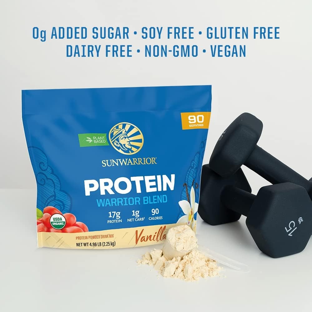 Sunwarrior Vegan Organic Protein Powder Plant-Based | BCAA Amino Acids | 4.96 lb