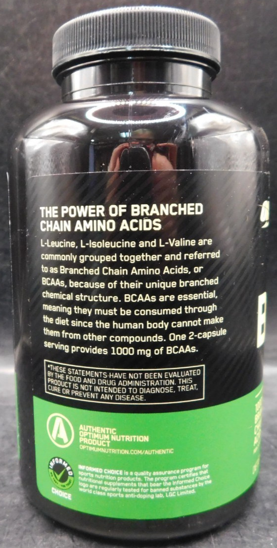 Optimum Nutrition BCAA 1000 200 Caps Exp: 10/26 New & Sealed