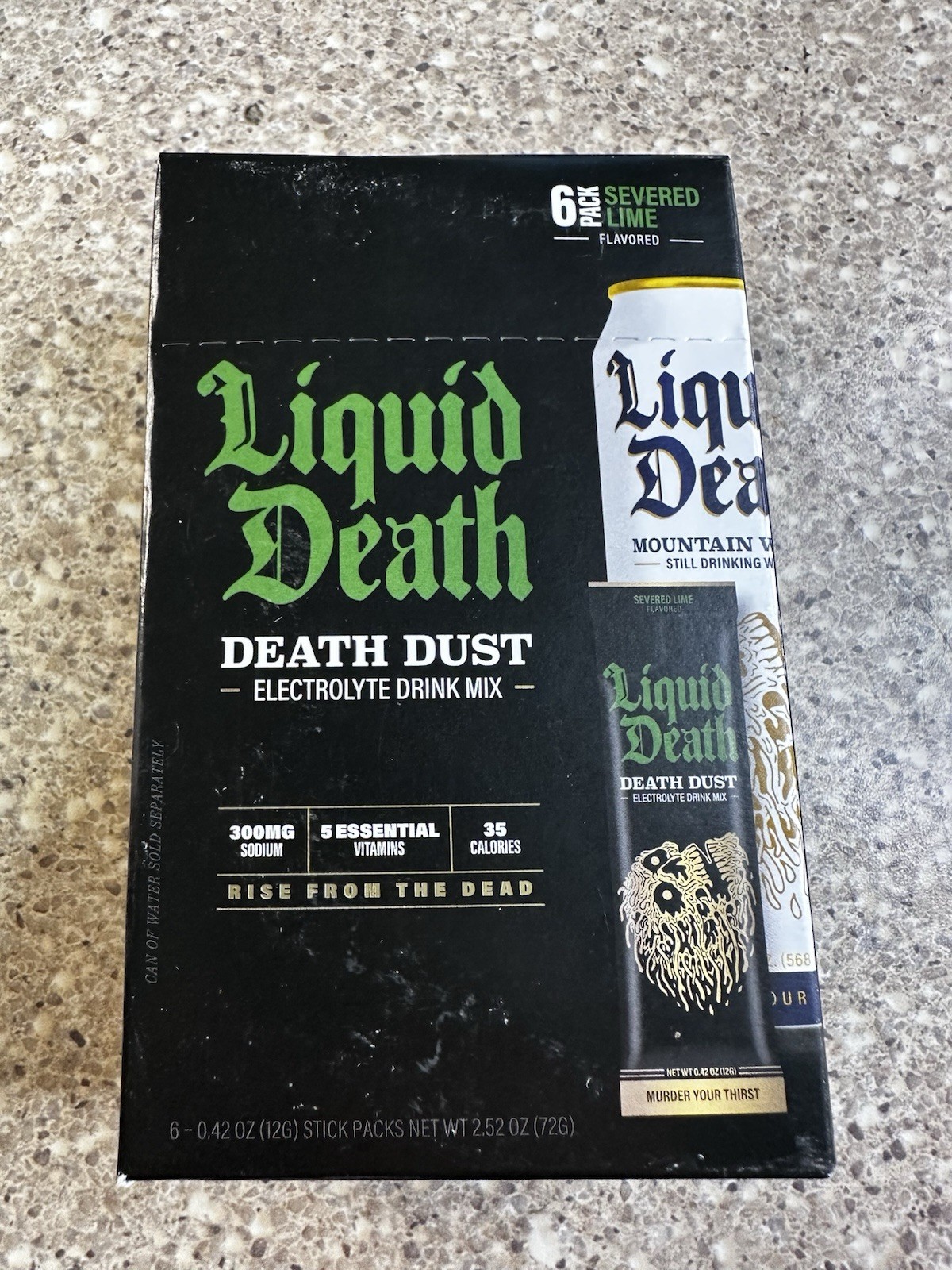 Liquid Death Electrolyte Drink Mix Death Dust Lime 6 .42 Oz Packets