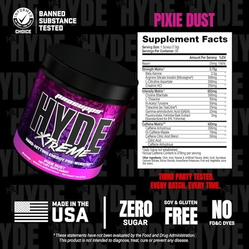 Extreme Energy Pre Workout Powder with Creatine, Beta Alanine & Caffeine – 30 Se