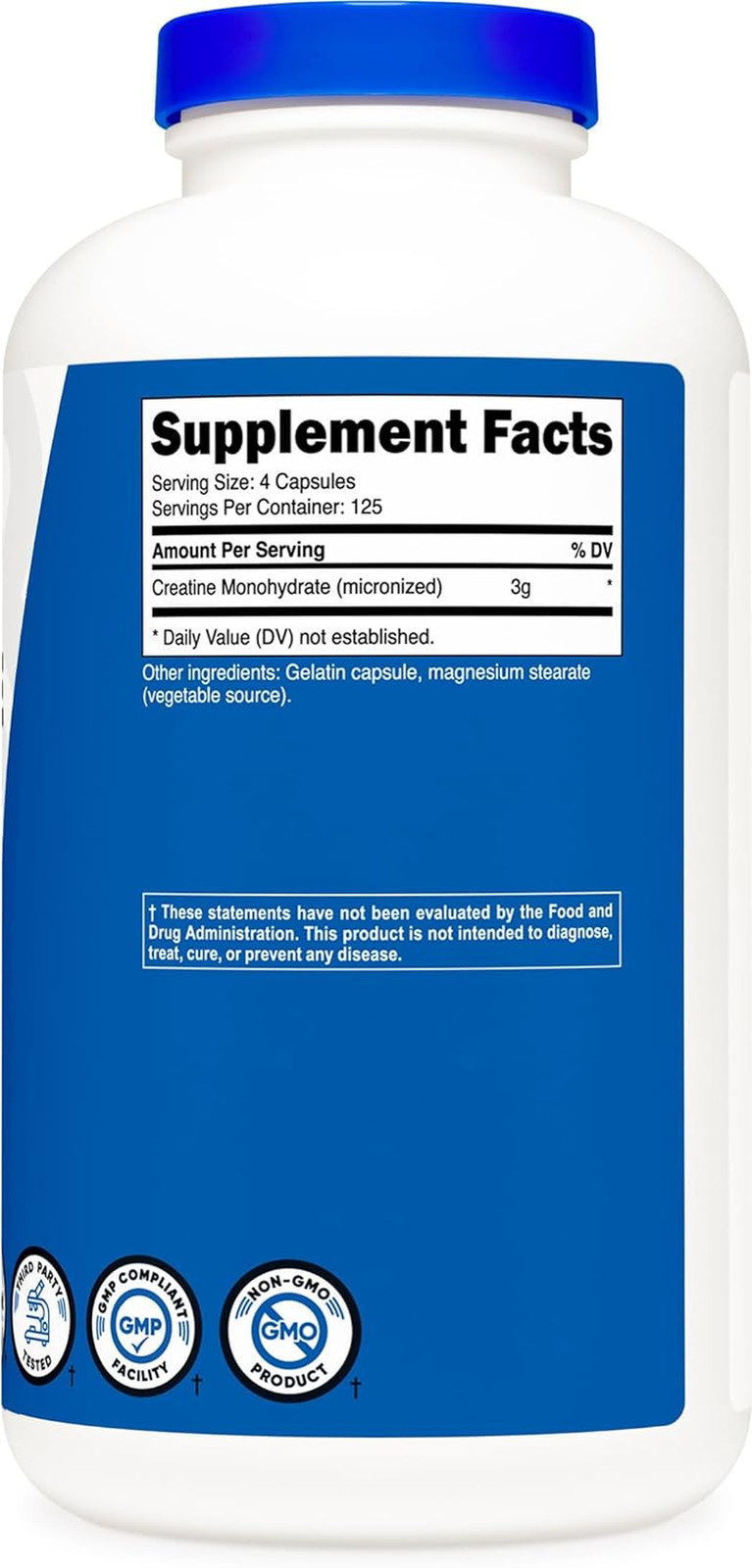 Nutricost Micronized Creatine Monohydrate 3,000mg, 500 Capsules, 125 Servings