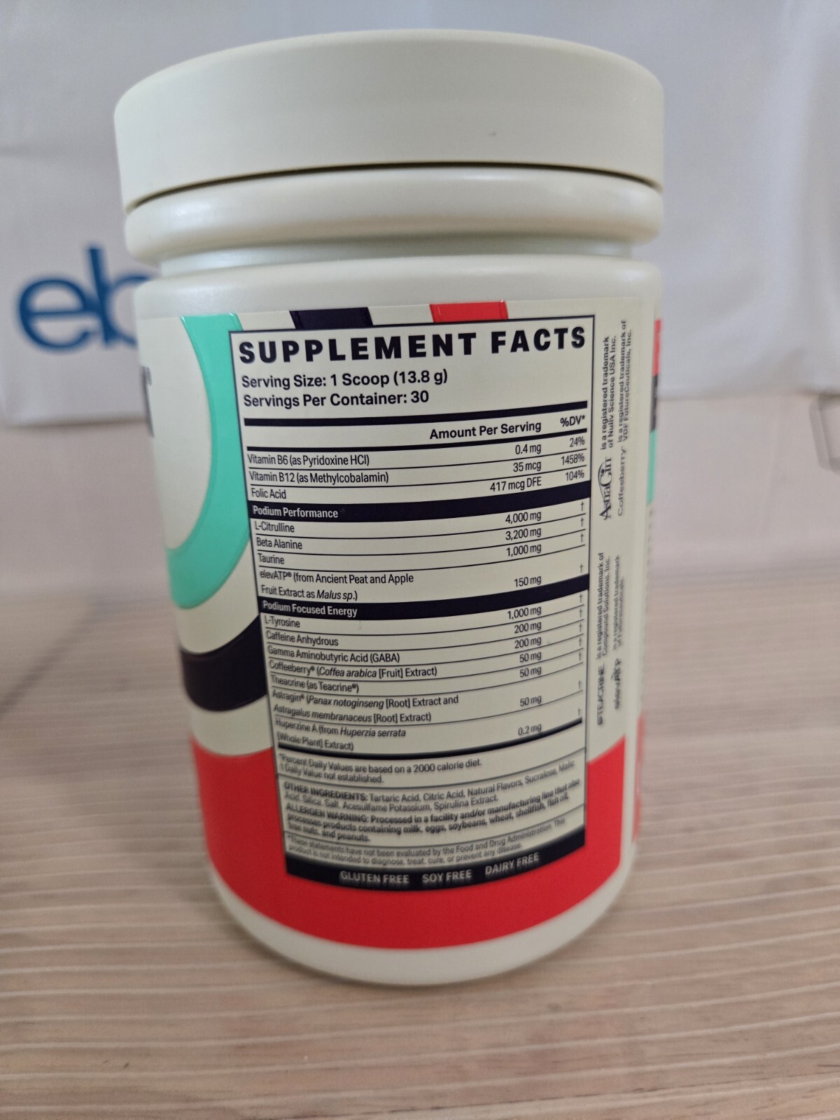 PODIUM FUSE Pre Workout – Blue Razz Slushie (30 Servings) Net Weight 14.6oz