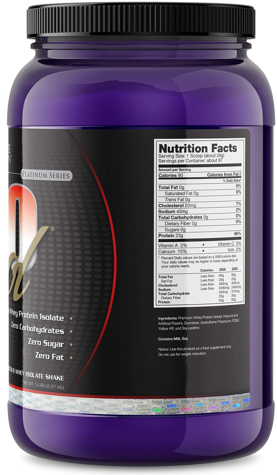 Ultimate Nutrition ISO Cool Whey Protein Isolate Powder, No Fat, No Sugar