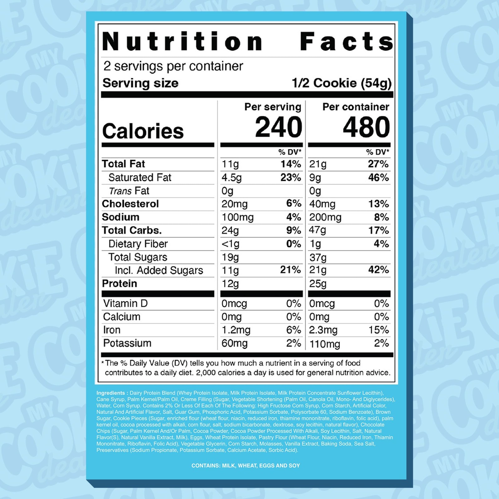 My Cookie Dealer Protein Cookies Milk Cookies 12-Pack 3.8Oz Each – 25G Of