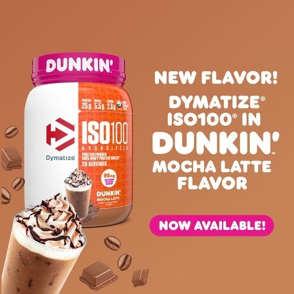 Dymatize ISO100 Dunkin Mocha Latte Whey Protein 20 Servings 25g Protein – NEW!!!