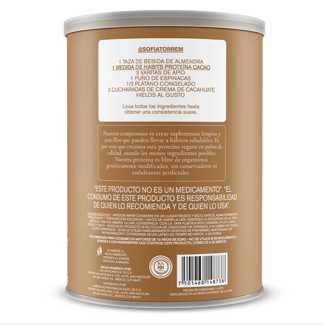 HABITS Vegan Protein Powder Probiotic Cacao 488g Not A Fancy Kitchen Gluten Free