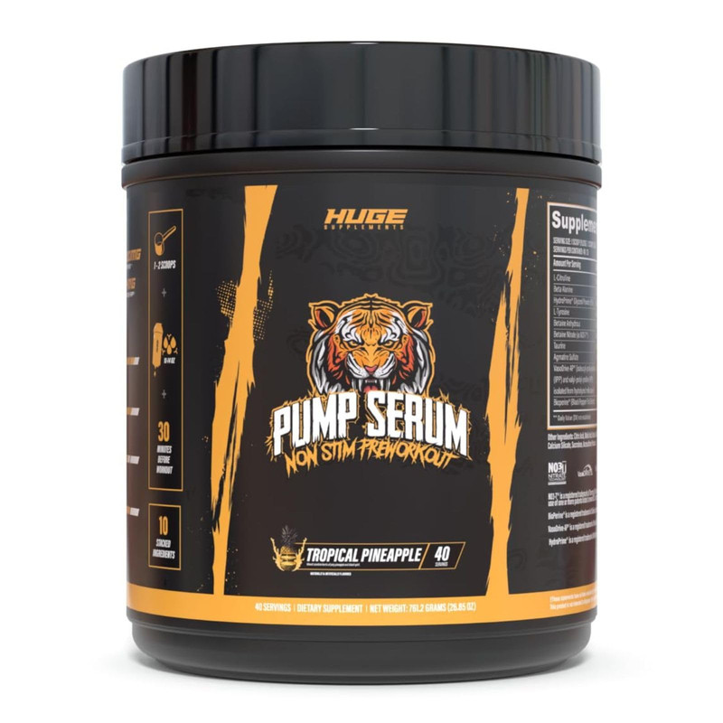 Huge Supplements Pump Serum Non-Stim Pre-Workout For Pumps Performance