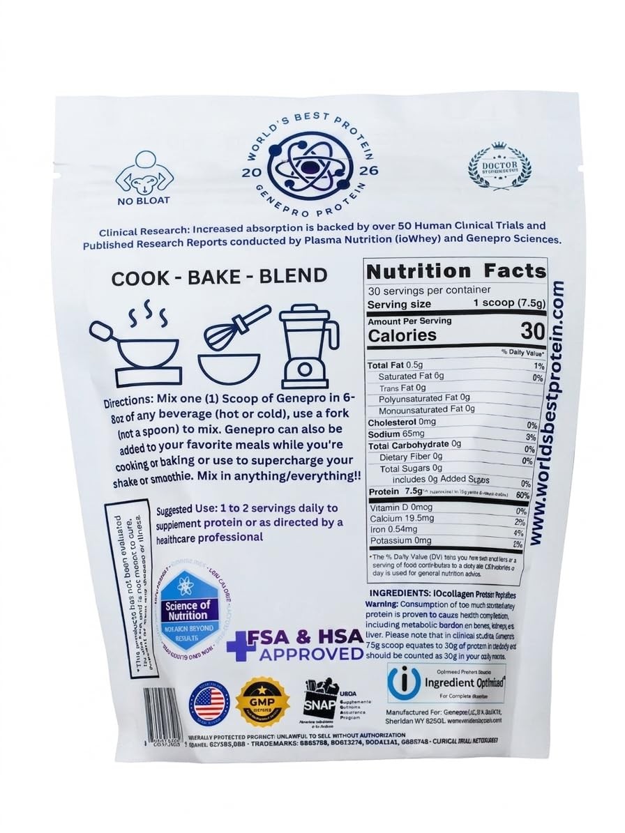 Genepro NexGen Unflavored Collagen Peptides – 11.44 Ounce (Pack of 1)