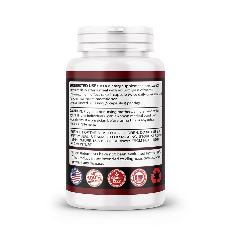TRIBULUS TERRESTRIS 96% SAPONINS FITNESS SUPPLEMENT 2000mg DAILY NON GMO