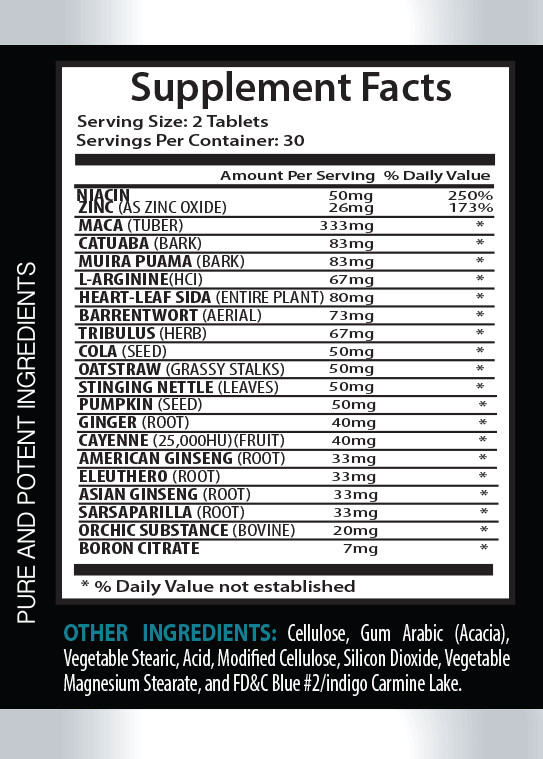 Powerful sex pill – MALE VIRILITY 1300MG – maca magic 3B