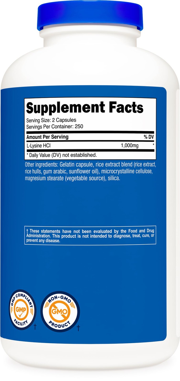 Nutricost L-Lysine 1000mg Per Serving, 250 Servings, 500 Count (Pack of 1)