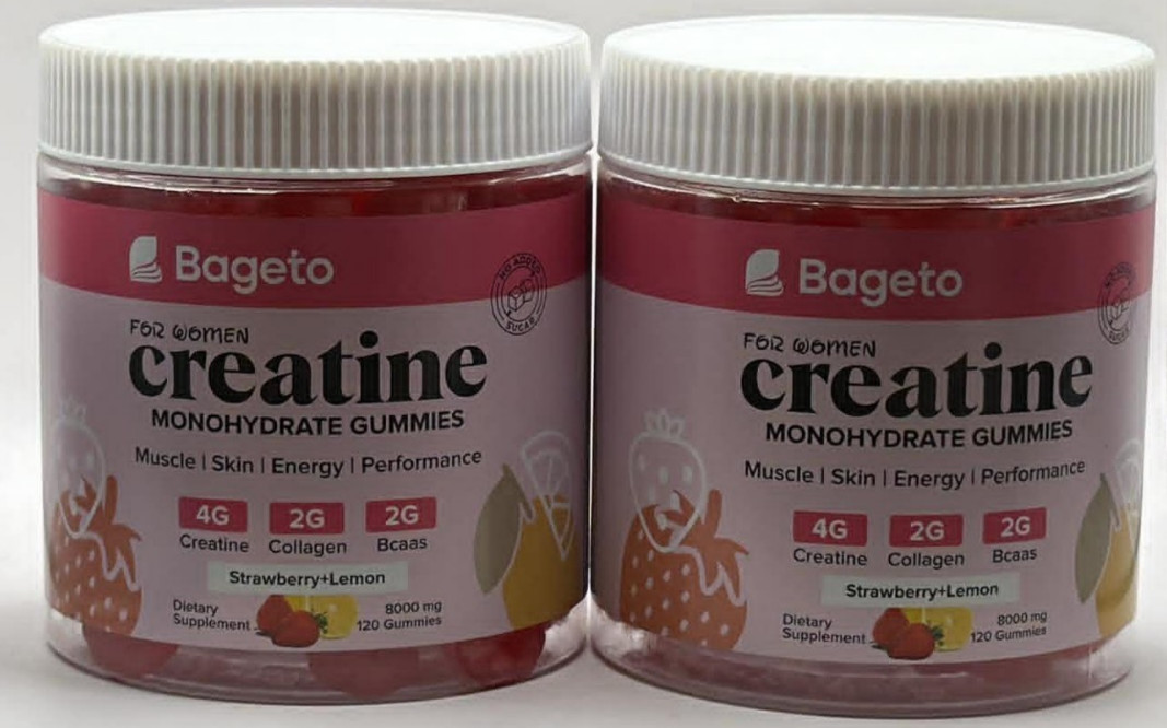 2PK Bageto Creatine Monohydrate Gummies For Women ~ STRAWBERRY LEMON ~ EXP 9/27