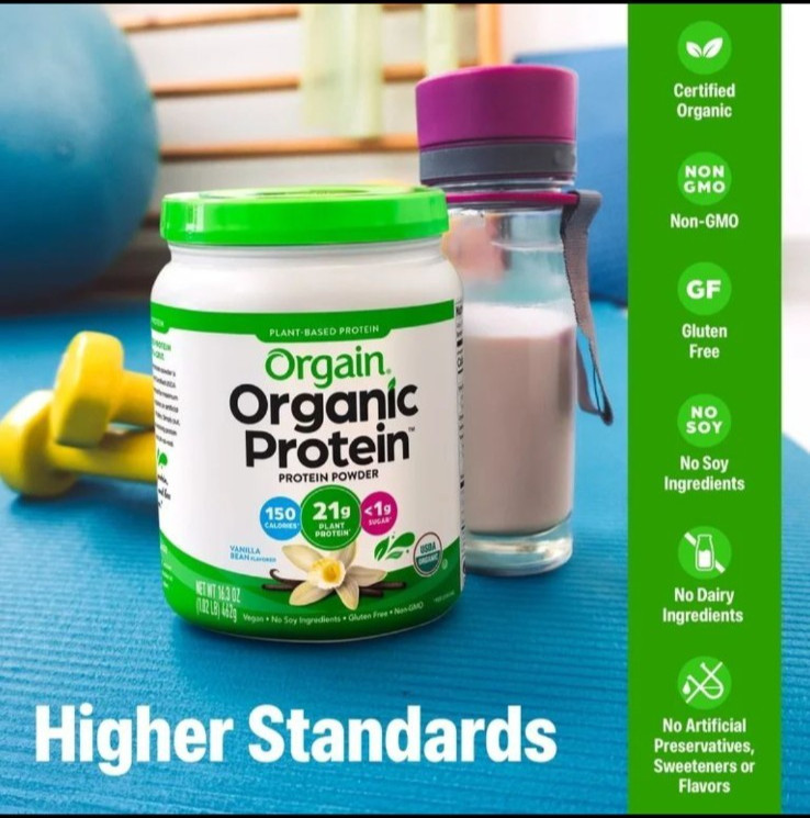 Organic Vegan Protein Powder Creamy Chocolate Fudge 21G Protein,1.02Lb