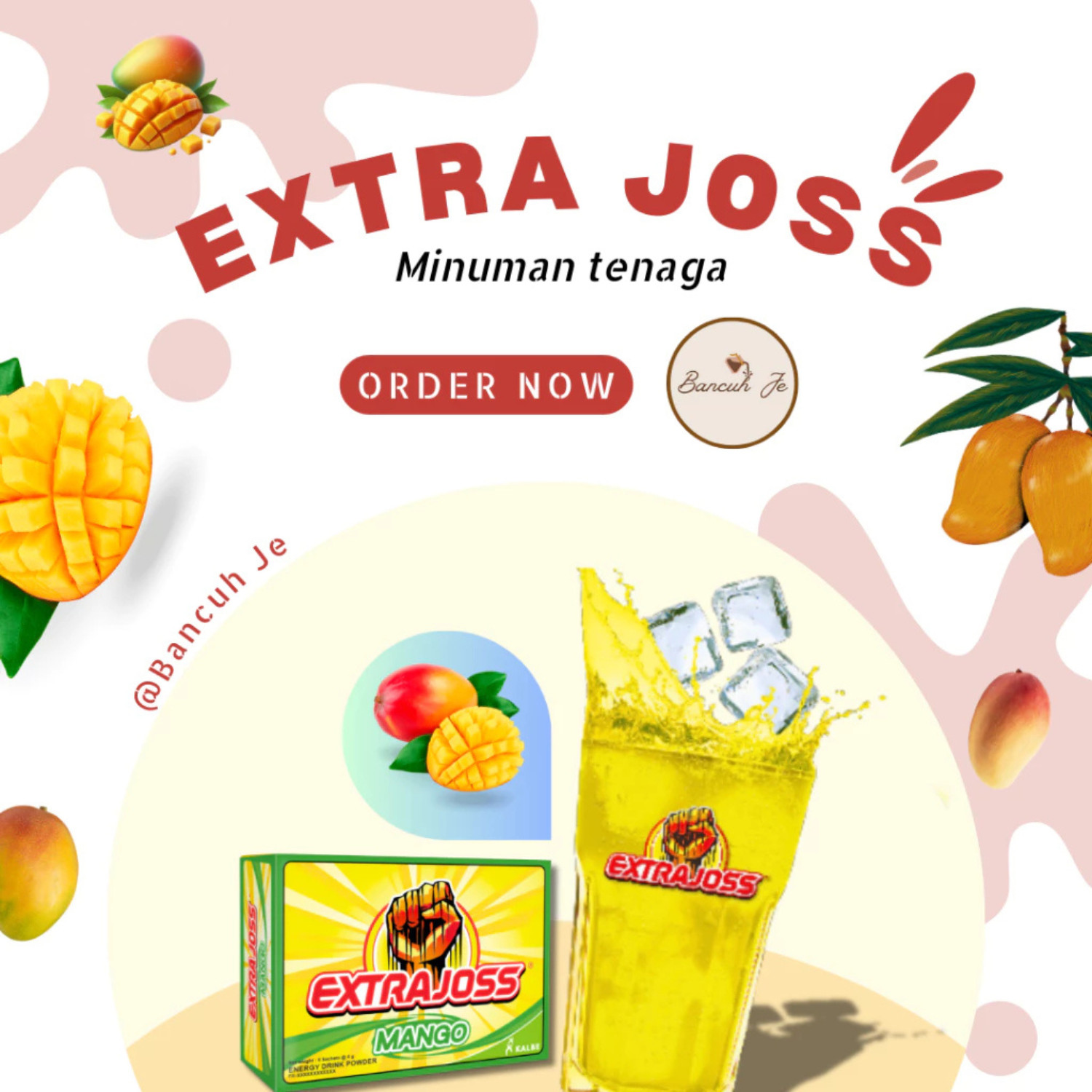 Extra Joss Energy Boost Drink Powder Manga Flavor 60 or 120 Sachet Free Shipping