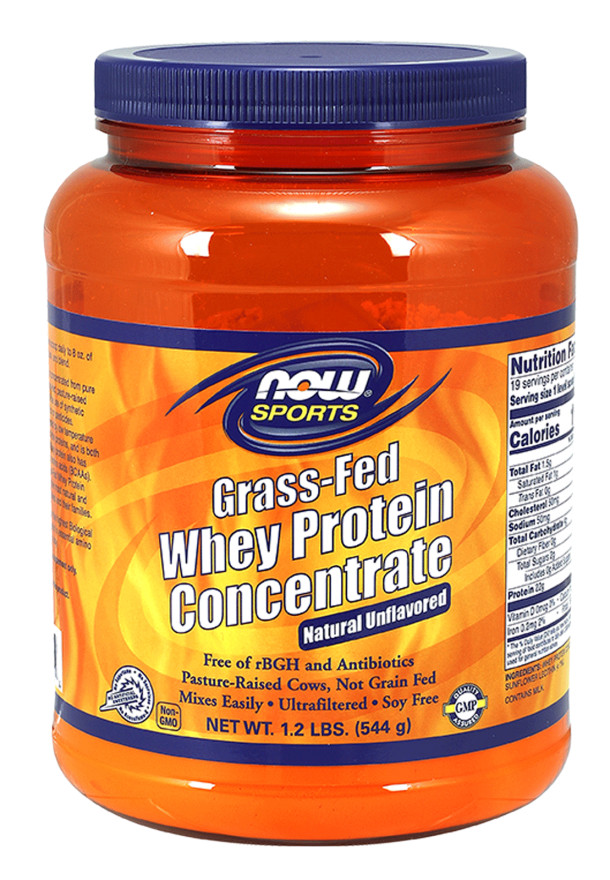 NOW Sports, Grass-Fed Whey Protein Concentrate 1.2 Lb,22 G./servings