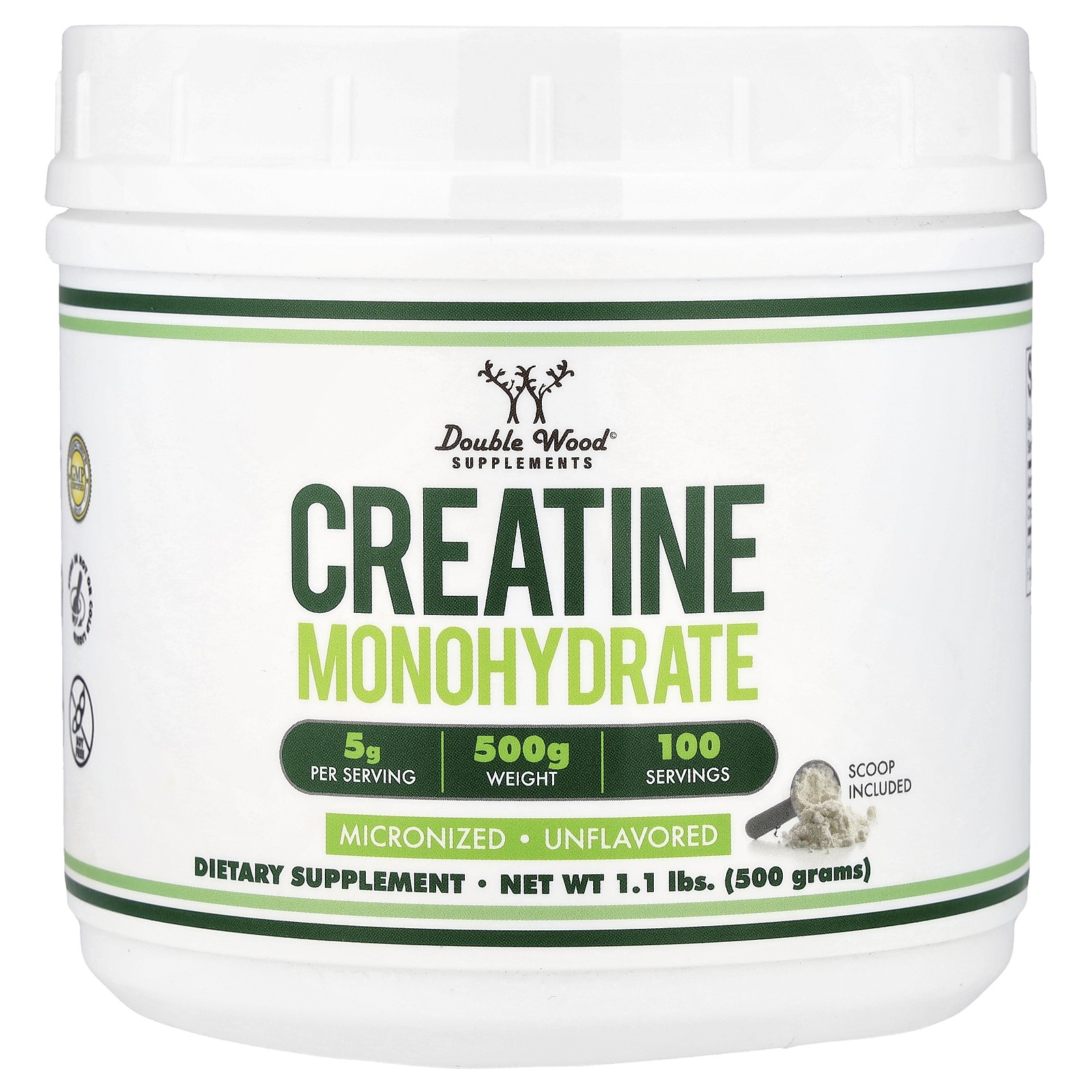 Creatine Monohydrate Powder, Unflavored, 1.1 lbs (500 g)