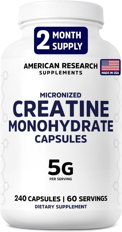American Research Supplements Creatine Monohydrate 240 Count (Pack of 1)