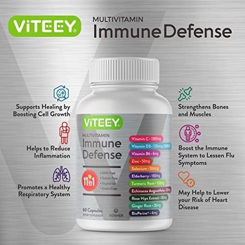 Viteey 11 in 1 Immune Support Supplement – Immune Defense | with Vitamin D3, B6,