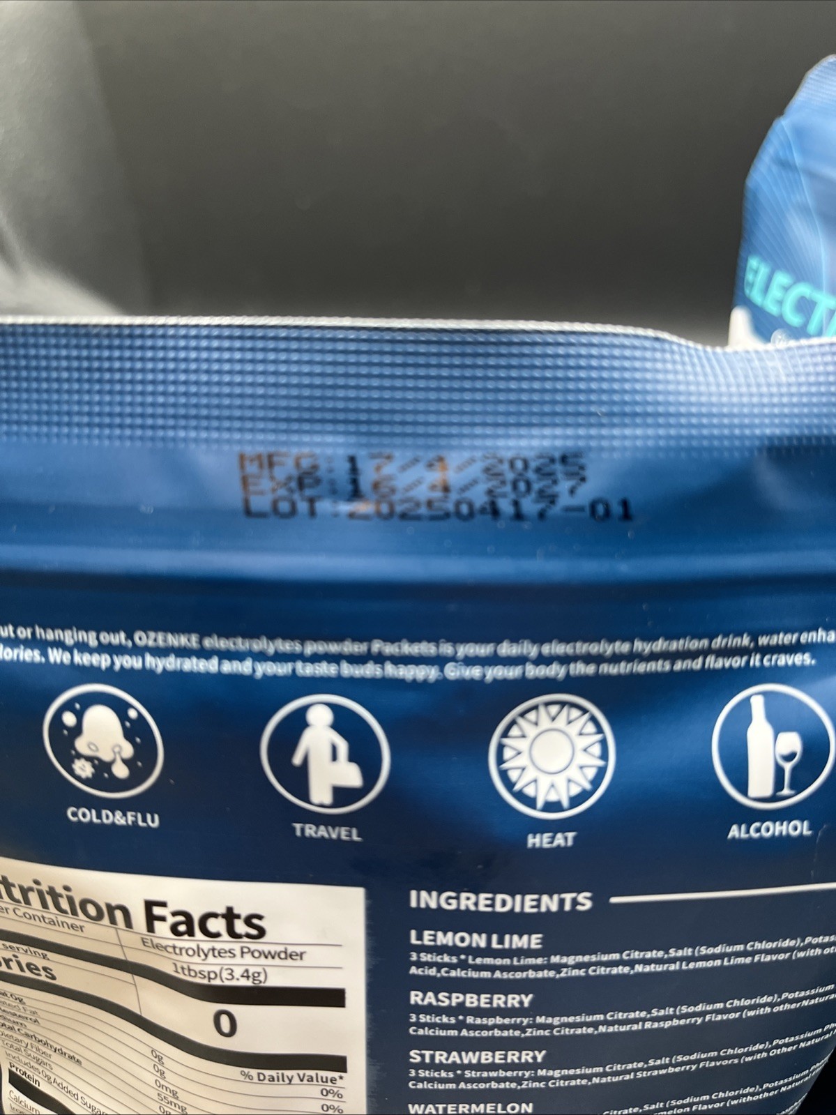 (2) OZENKE Electrolytes Powder Packets SugarFree Hydration Variety 40Pack NEW
