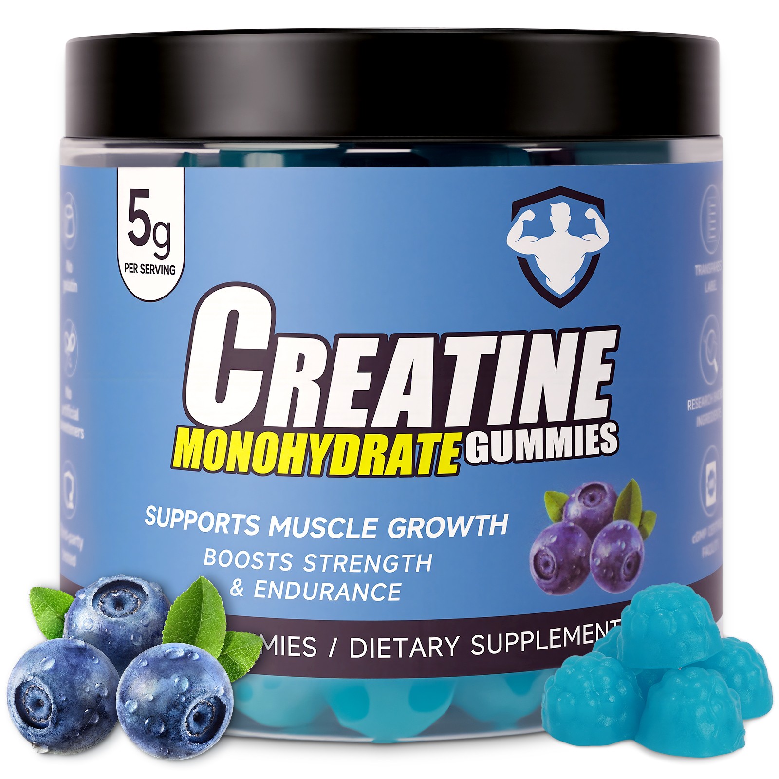 Supports Muscle Growth Creatine Monohydrate Gummies with 5g Per Serving