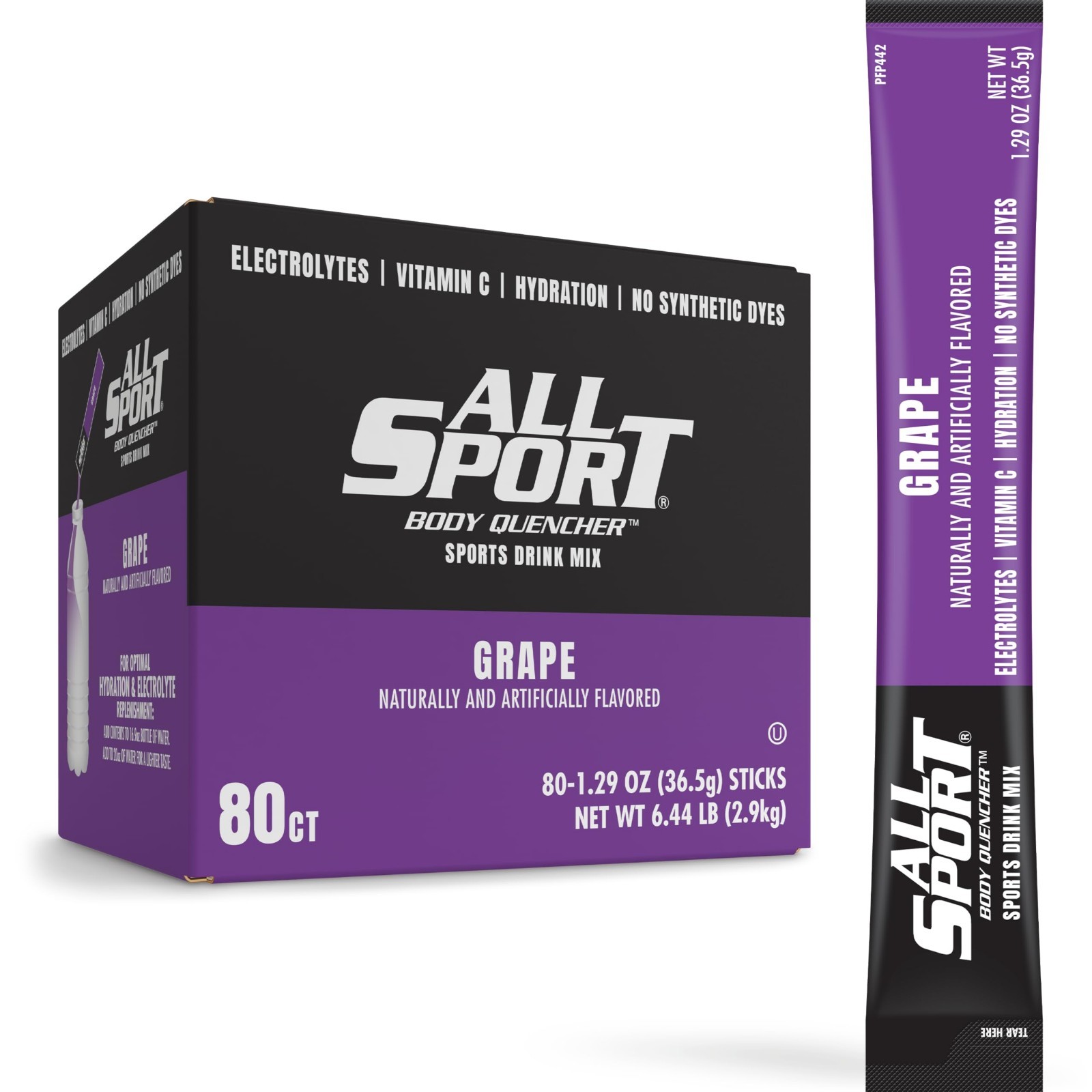 Electrolyte Hydration Drink Mix – Grape Flavor, 80 Packets for Sports & Fitness