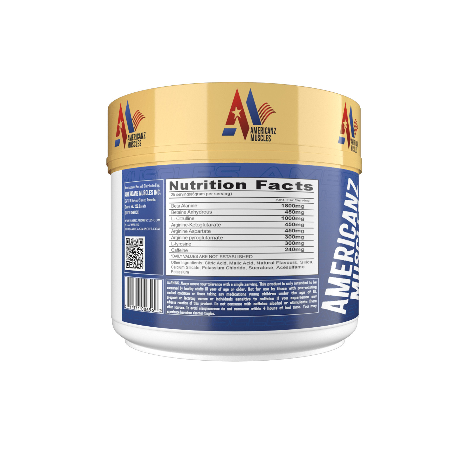 Americanz Muscles Super Human PreWorkout Endless Energy (Melan Madness) 150GM