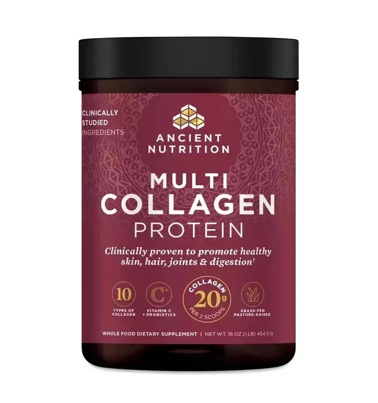 Ancient Nutrition Collagen Powder Protein with Probiotics, Unflavored, 16 Oz