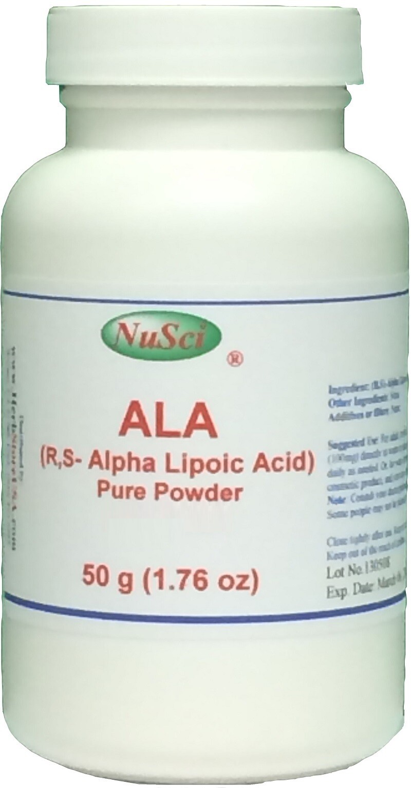 NuSci Alpha Lipoic Acid ALA 50g (1.76oz) Powder Pure Skincare antioxidant