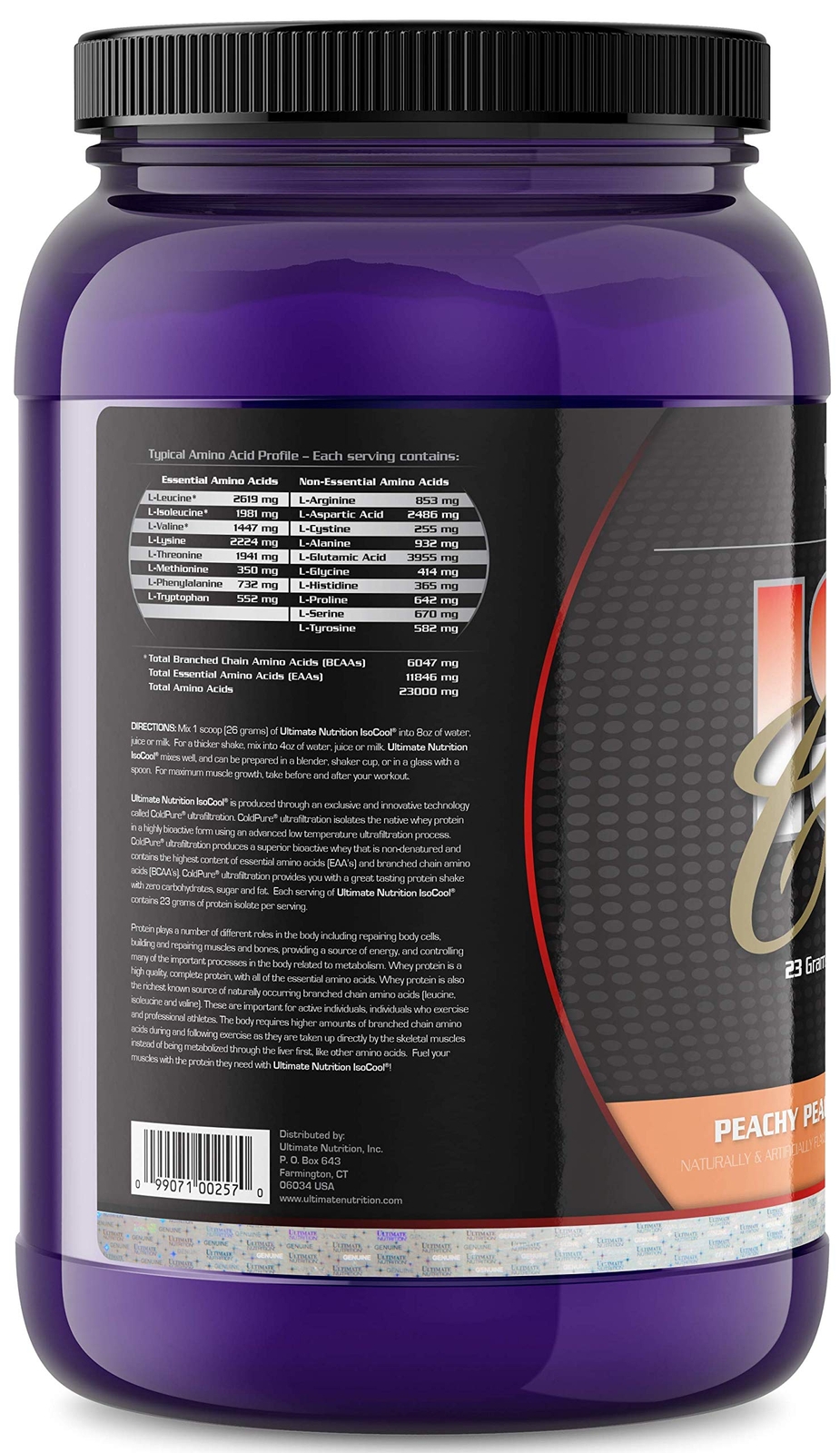Ultimate Nutrition ISO Cool Whey Protein Isolate Powder, No Fat, No Sugar