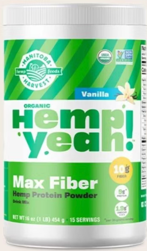 MANITOBA HARVEST Max Fiber Hemp Protein Powder – 16 oz
