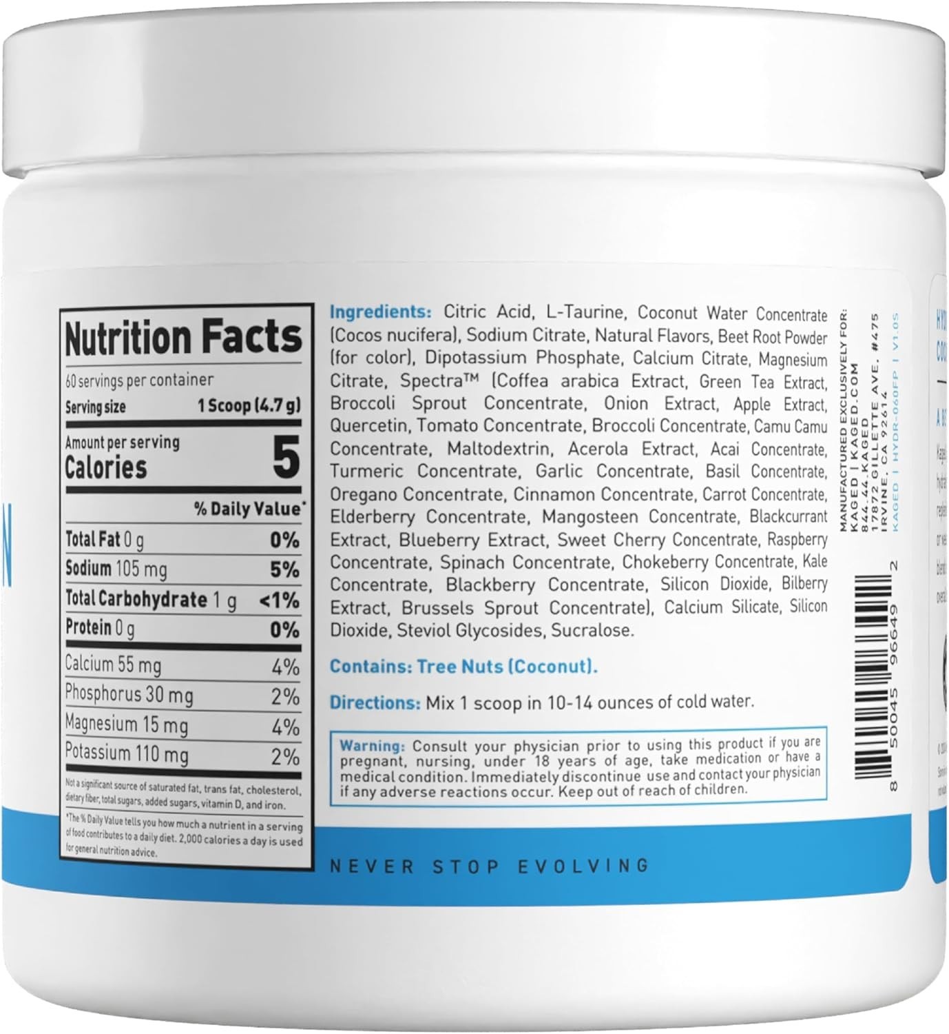 Electrolyte Hydration Powder for Enhanced Performance – 60 Servings, Fruit Punch