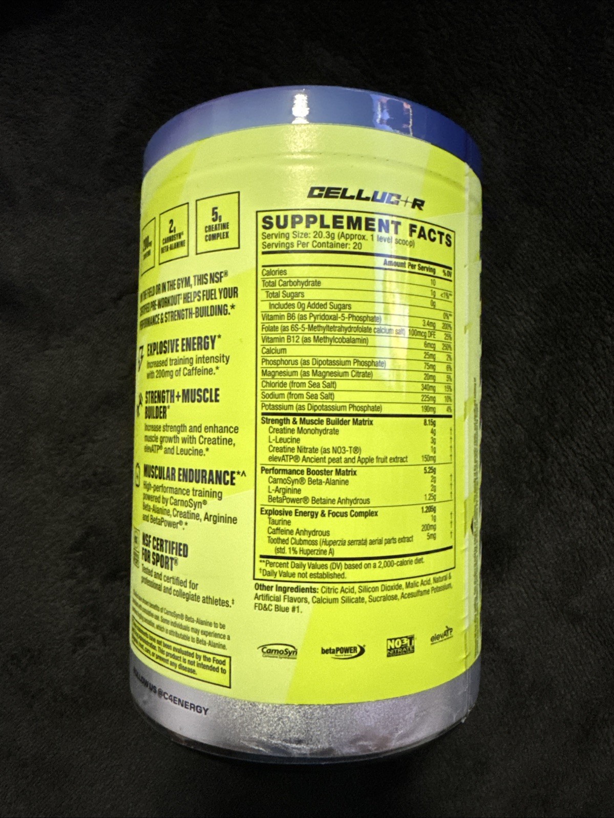 C4 Sport Strength, Pre-Workout, Hawaiian Punch®, Berry Blue Typhoon, 14.3 oz