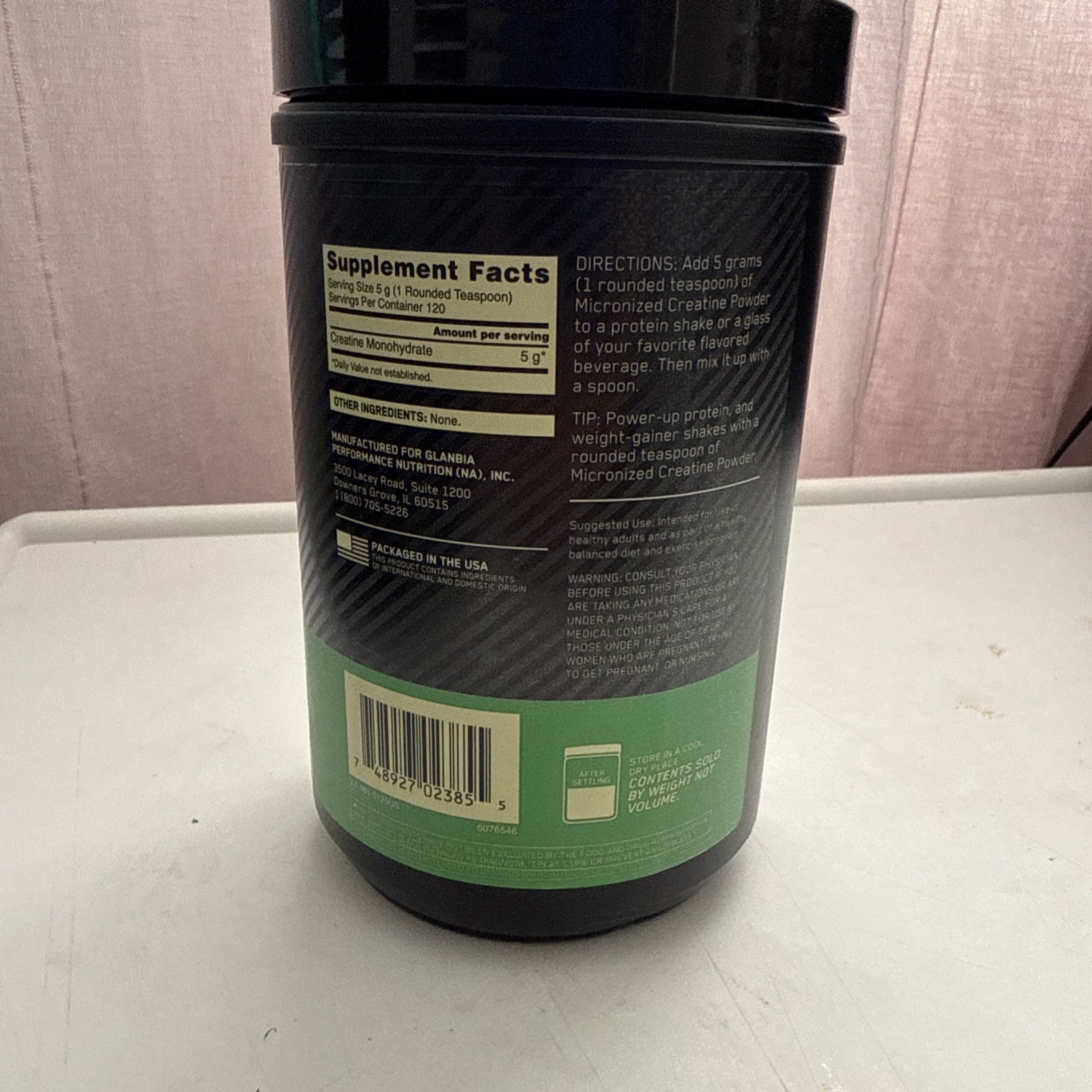 Optimum Nutrition Micronized Creatine Powder Unflavored 1.32 LB 600g Exp 9/2027