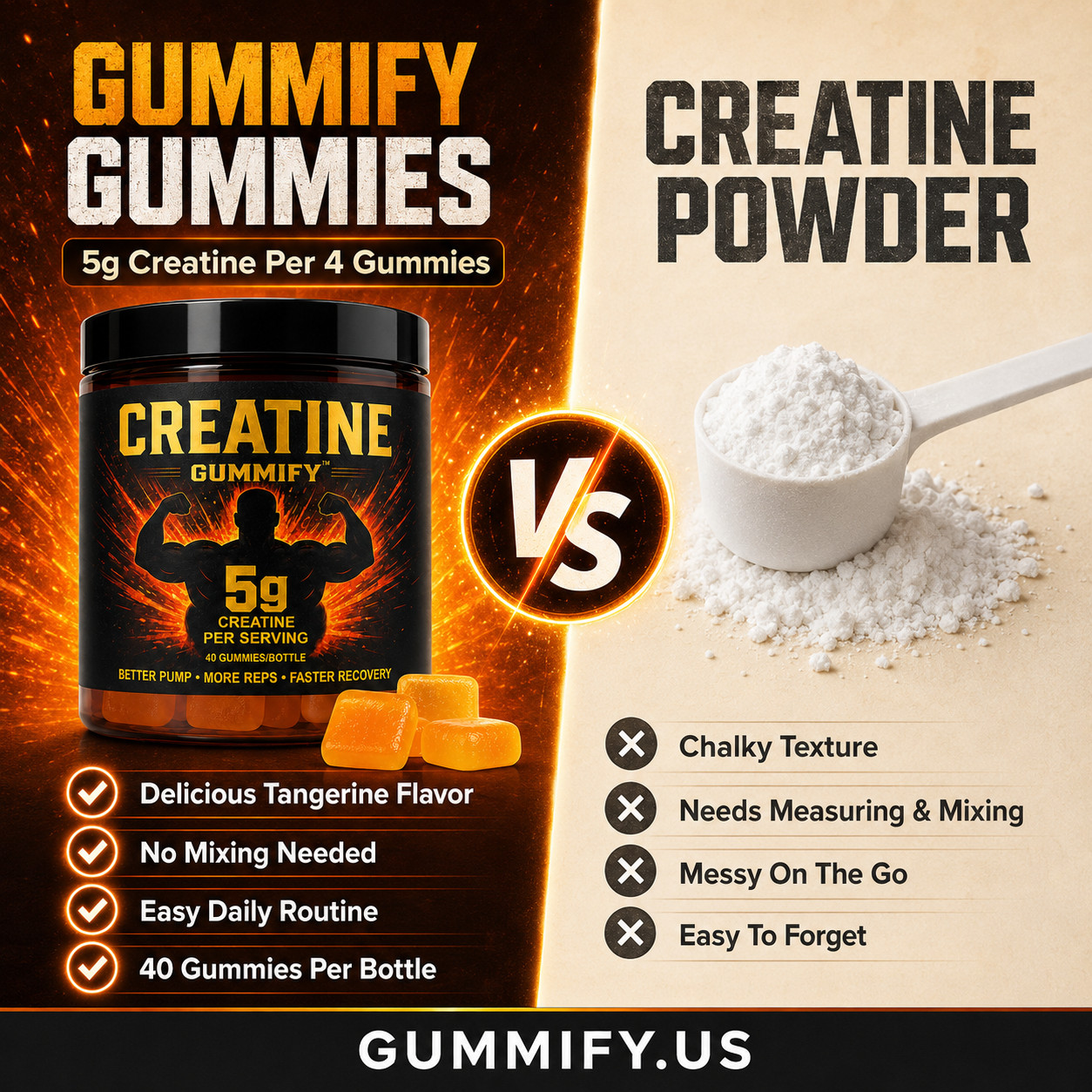 1 UNIT Creatine gummies, 5g creatine, 40 gummies per bottle, vegan, gluten-free