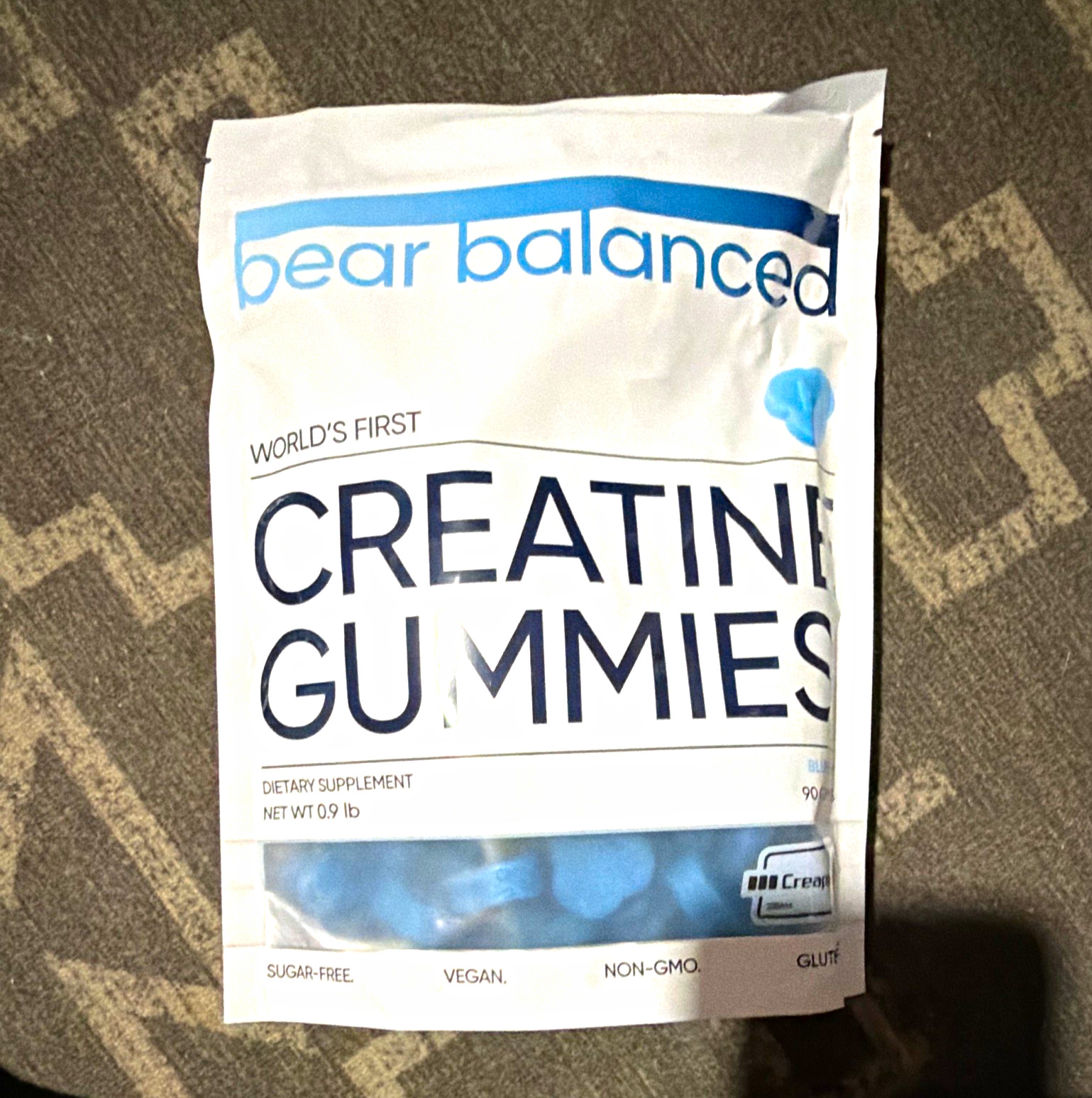 Bear Balanced Creatine Gummies Blueberry 90 Ct Sugar-Free Exp 09/2027