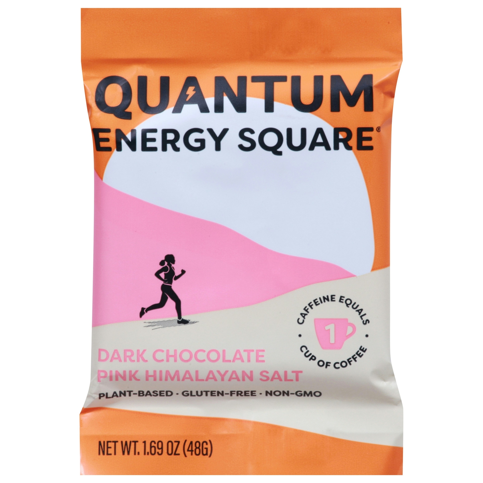Quantum Energy Squares Dark Chocolate Pink Himalayan Salt Bar 1.69 Oz Pack of 8